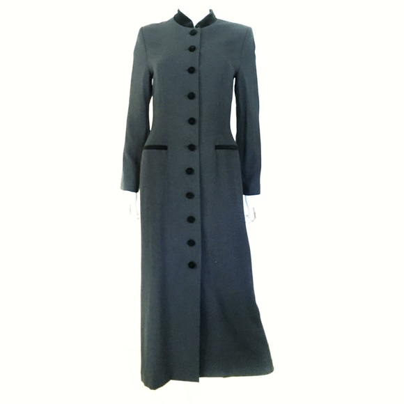 Kasper Dresses & Skirts - Vintage gray black Victorian-inspired coat dress